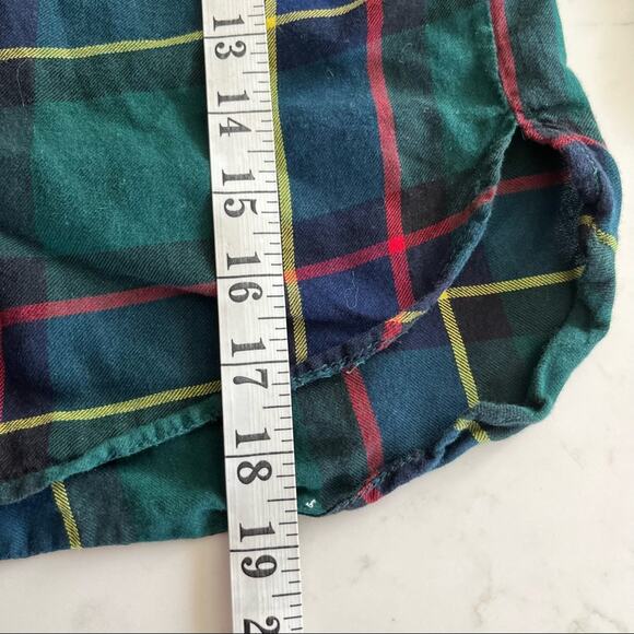 Mayoral Girls Green Tartan Plaid Ruffle Front Studded Button Up Shirt Size 8/9 - Picture 7 of 7